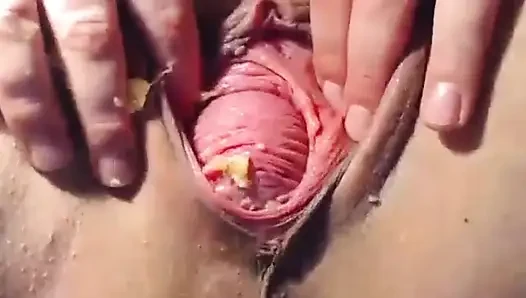 Banana play clit ,insert in ass and fuck it