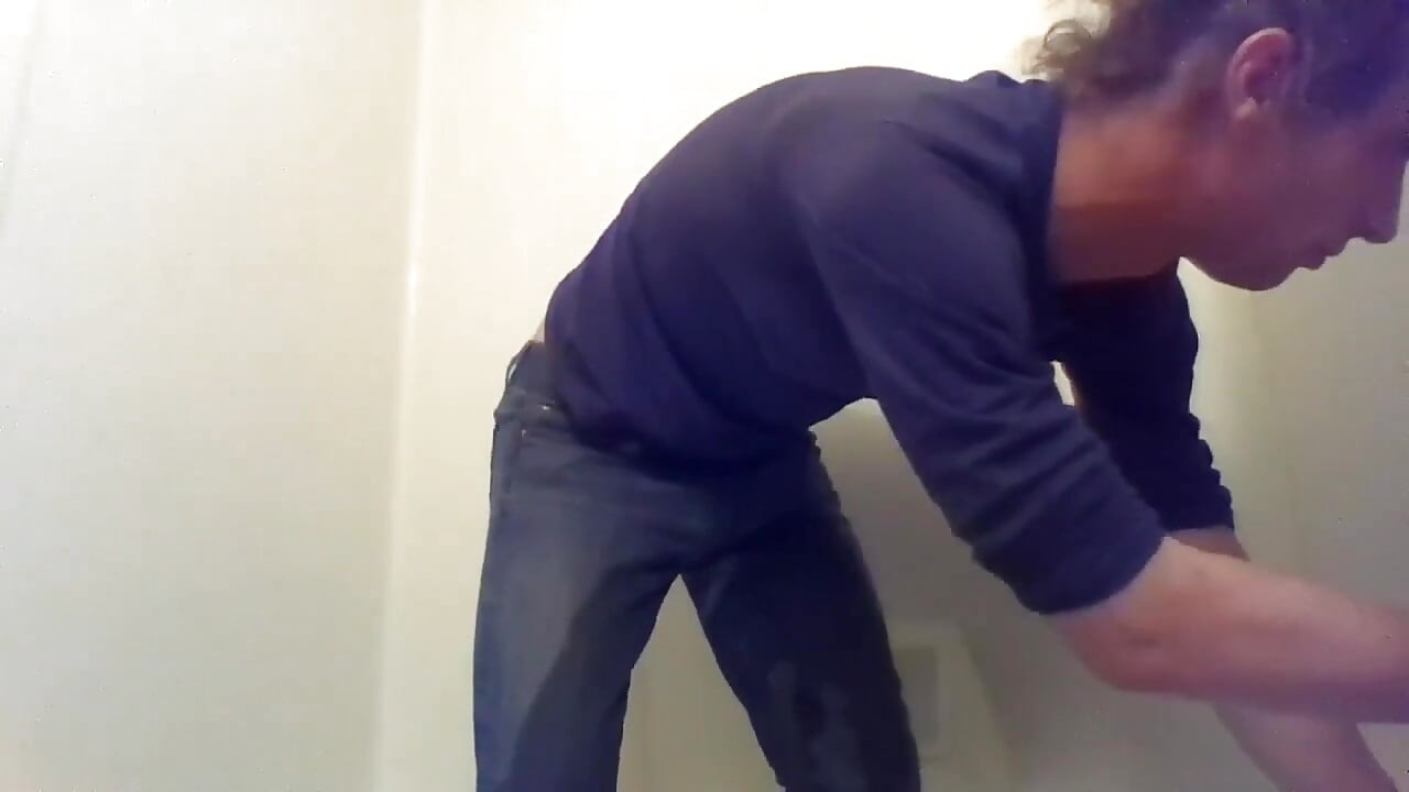 Cute Transgirl Pissing Jeans Intentionally for First Time; Fully Clothed