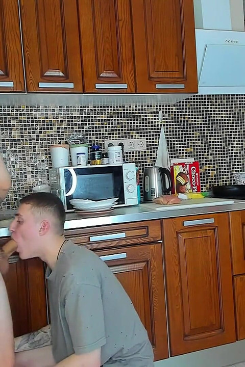 While I'm Doing the Dishes, My Friend Is Playing with My 23 Cm Cock!