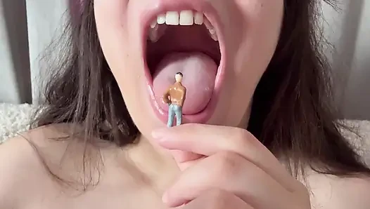 Giantess Humiliates Her Tiny Husband by Taking It Into Her