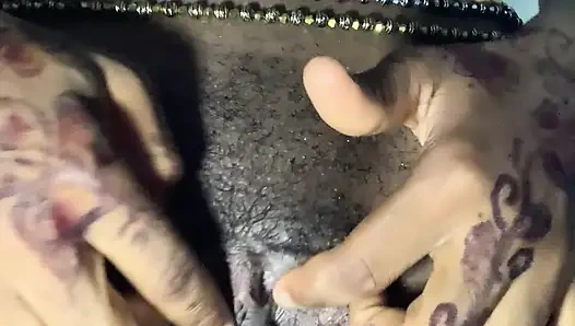 Hot ebony babe front and back view POV CLOSE UP