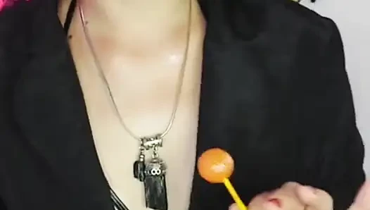 Shyyfxx Your Bossy Boss Jerks Out with a Lollipop and Forces You to Lick Her Pussy Humiliation