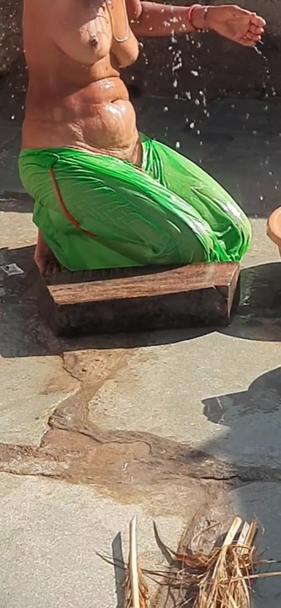 Thrilling moment from "Village Desi Bathroom Stepsister is building desi bathroom"