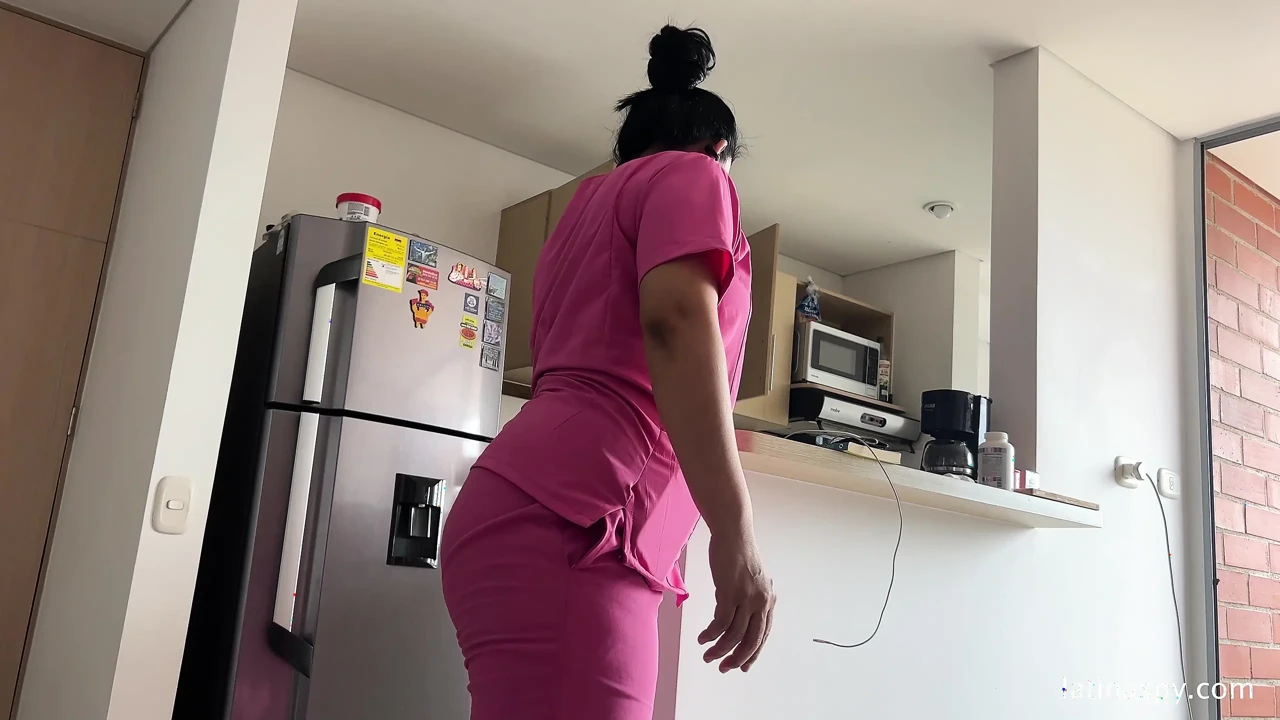 Perfect latina maid looks good in cleaning gear part 3