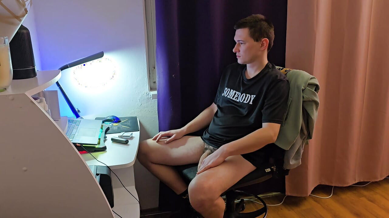 Wife in the Next Room - Horny Hairy Husband Can’t Stop Masturbating Until a Massive Cumshot