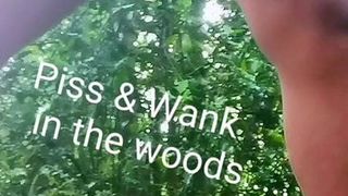 Pissen en aftrekken in het bos