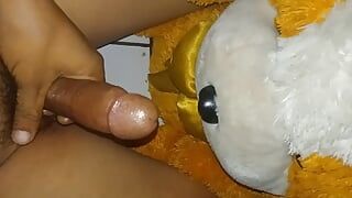 Jerking off with a dog doll until you squirt