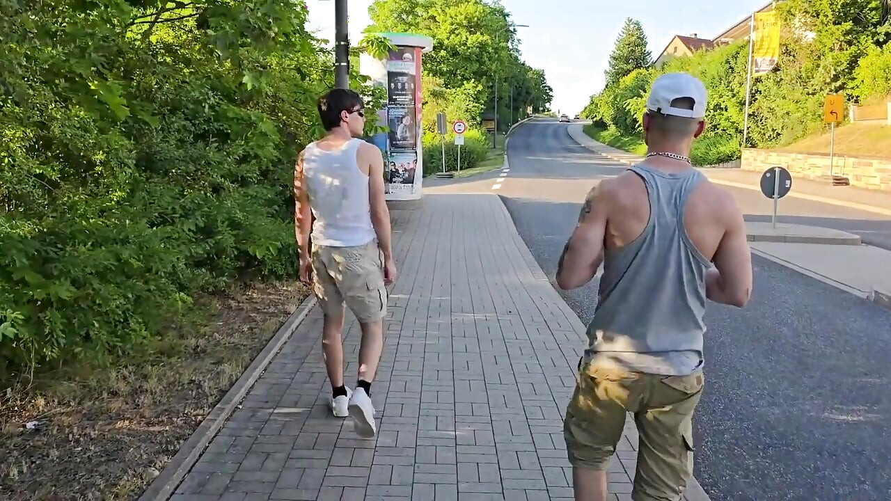 I Fucked My Gay Bitch Bareback Behind the Utility House and Came on His Boy Pussy