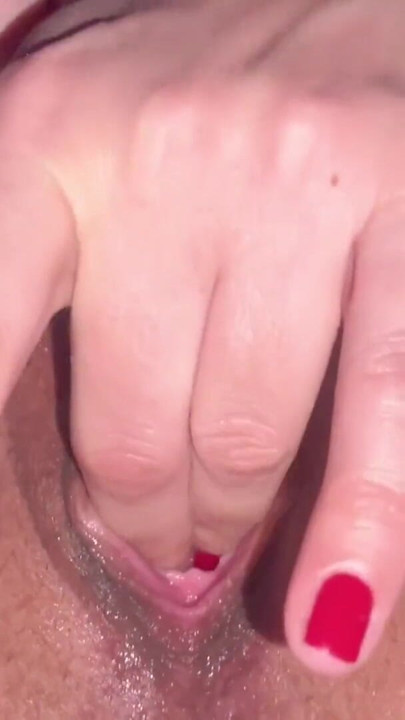 My hole, captured in close-up, becomes wet from rubbing my clitoris. | Clip 1