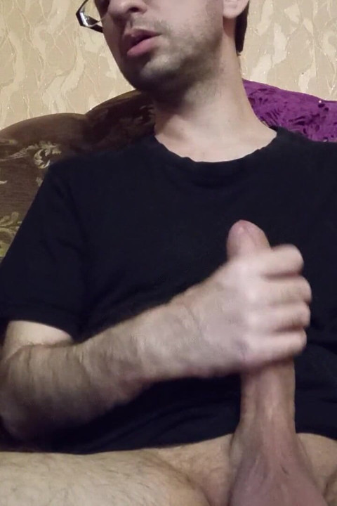 Hot Guy Stroking Huge Cock and Watching Porn