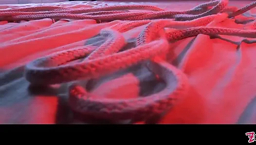 Unschuldiges teen shibari bondage anal in der ersten show