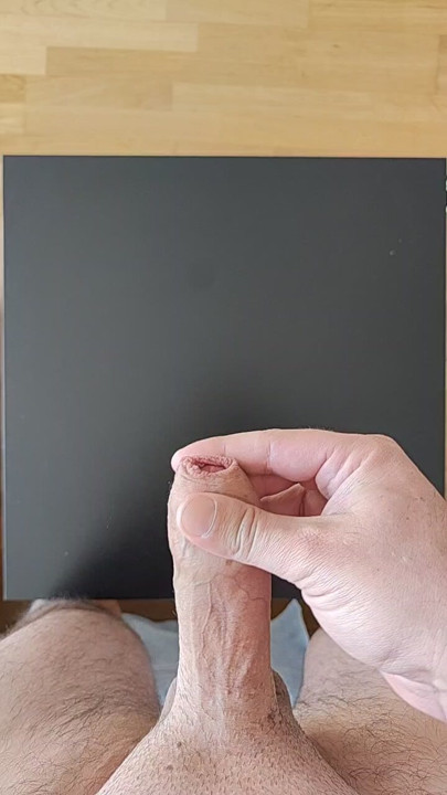 Standing jerking orgasm