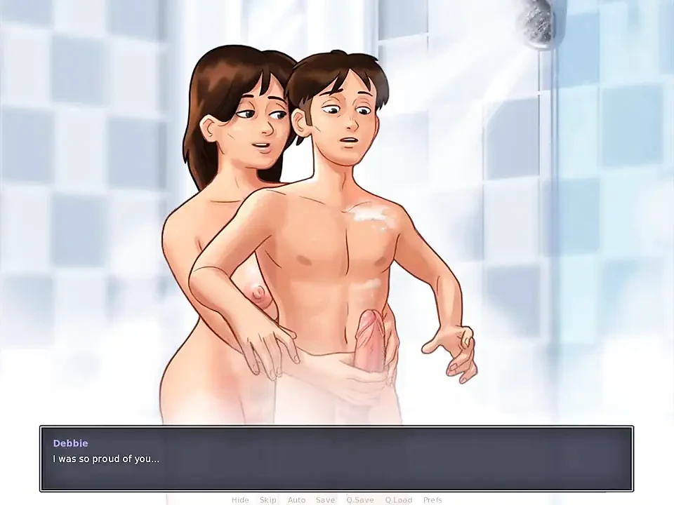 Summertime saga: stepmom doing a handjob to stepson under the shower ep 175