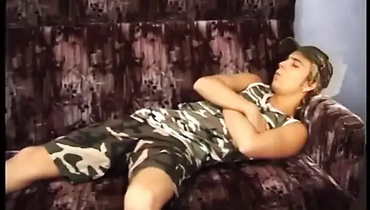 Horny bottom gets bent over on his couch
