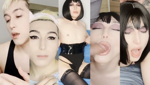 Sissy travestiet heftig geneukt door huisbaas