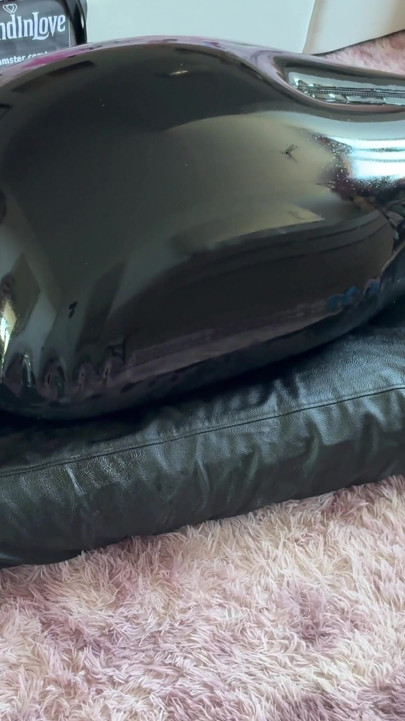 Wife drives her husband crazy with ESTIM in Inflatable Full Body Latex Bondage Bag - Exreme Edging. Restricted Breathing Gagged | Clip 3