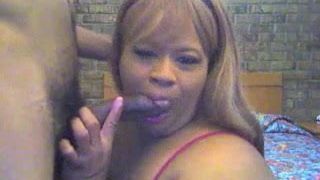 Black BBW Shemale sucks a mean dick