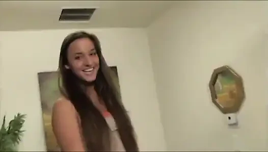 Lucky Older Guy Casting Agent Pounds Creamy Brunette Pussy