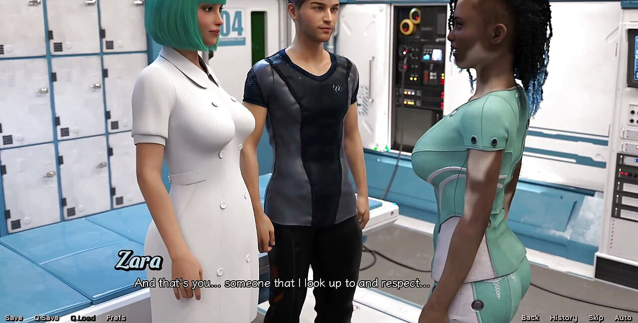 Stranded in Space - quente preta vitiligo menina e médico começa uma sessão de make out