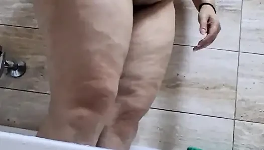 Big Ass Wife Taking a Shower