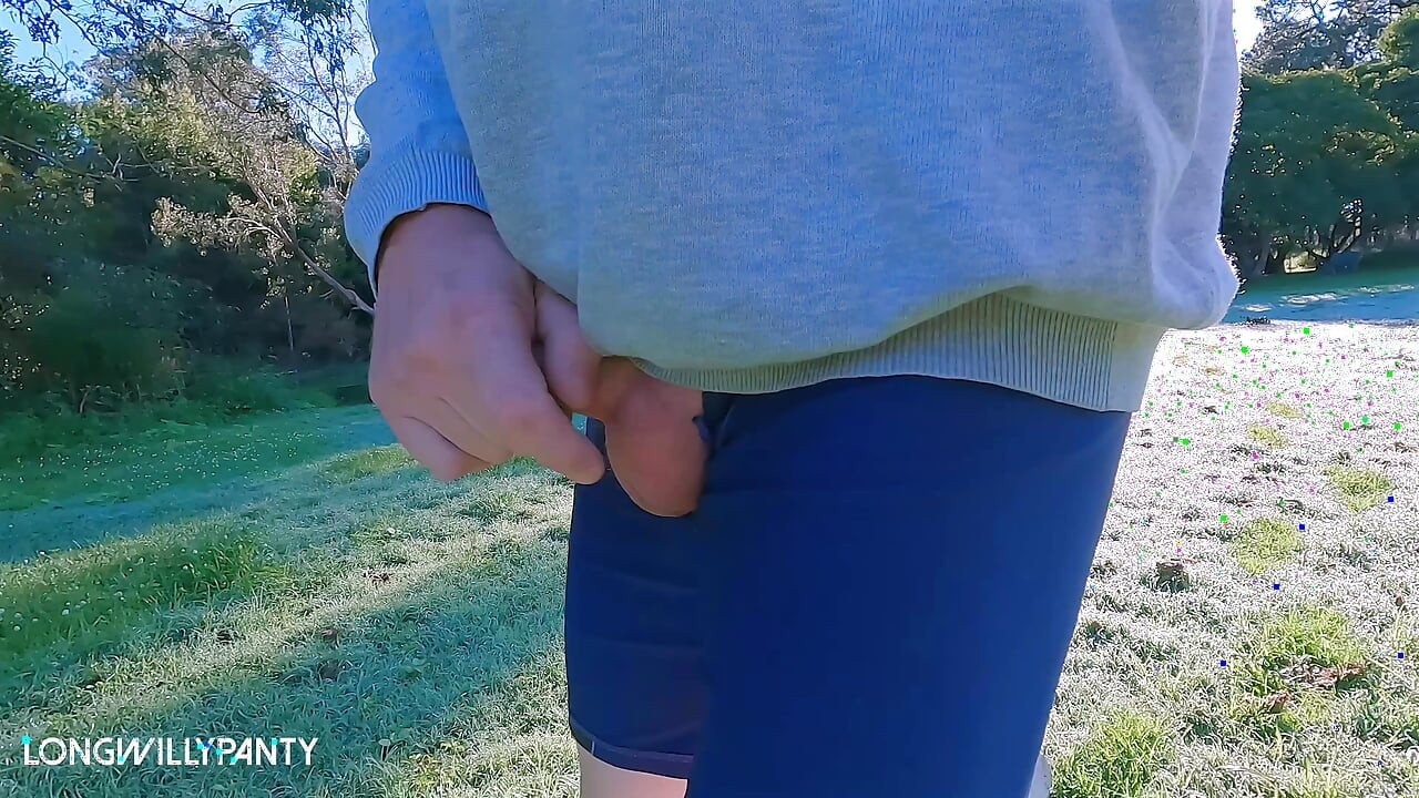 Straight uncut cock walks around with it exposed in public