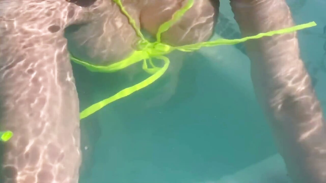 Artemisia Love Flashing Her Perfect Big Tits Underwater and Smoking a Cigarette