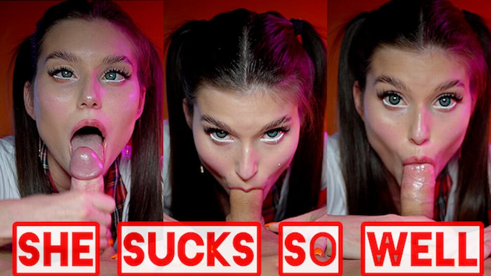 فتاة أنيمي بالزي المدرسي تمص الزب