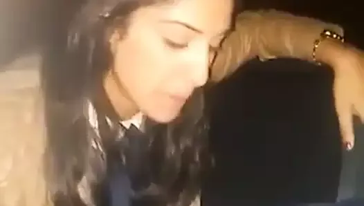 Spanish girl sucking dick in a car