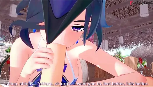 Clorinde - bikini sepong kontol - genshin impact