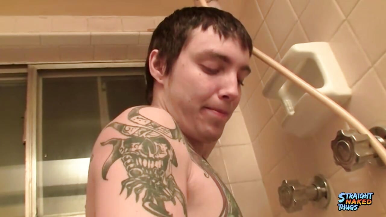 StraightNakedThugs: Straight Blinxs Shower Time Turns To Intense Cock Jerking Sesh