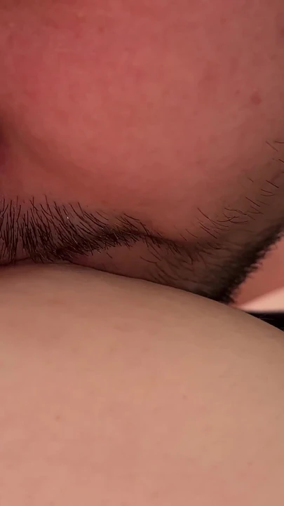 Captivating moment from "Breastfeeding for my grown bearded man"