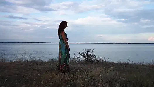 Volga marge in evening