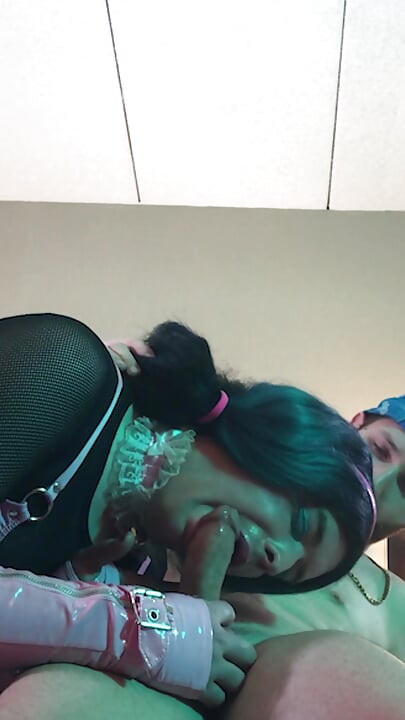 Hot Trans Woman in Chastity Fucked and Sucking - Compilation 13