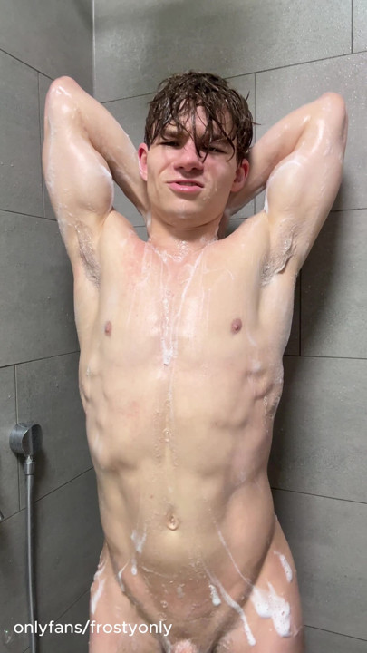 Fit college twink shower