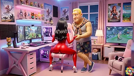 Игровая комната поздней ночной романтики - AI хентай ASMR