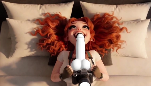 Redhead Street hotographer give me a photo shoot with a blowjob