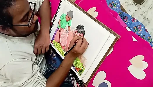 Seksi ama zavallı Hintli köylü kadın sebze parasını ödemek için bir sebze satıcısını sikiyor