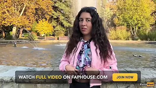 Katty Shows Her Tits in a Park - Flashing