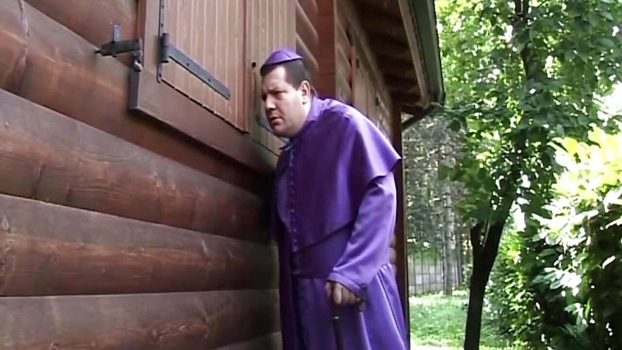 Horny Priest Spies on MILF's Dripping Pussy Pound Fest