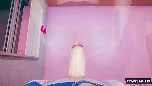 Invisible Woman Is Fucking Herself with Elastic Dick