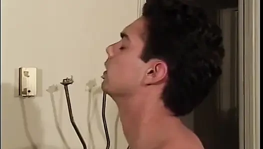 Two bisexual males & busty slut suck & fuck