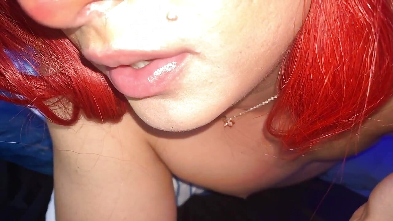 Aline About to Suck His Own Cock