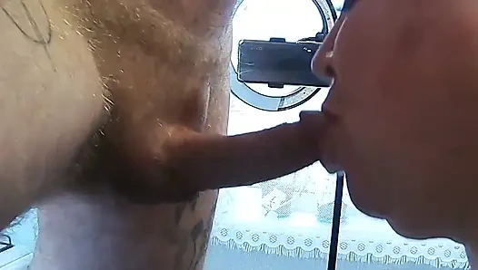 Stepson fucks me in the mouth and cums in it