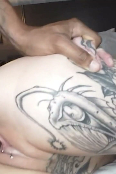 Blonde 18yo Tattooed Teen Creams All Over BBC