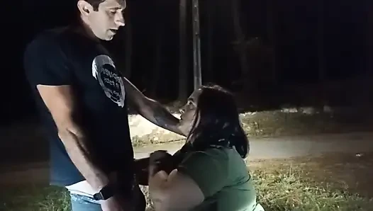 Outdoor sex with a mature