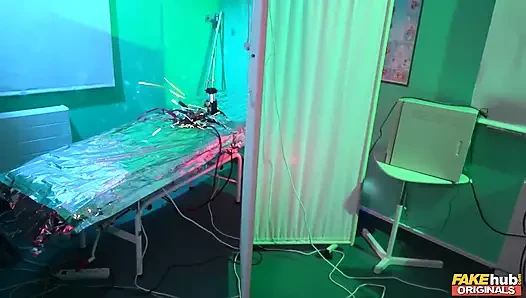 Fakehub Originals - Mad Scientist Steve Brings a Gorgeous Doll Lady Bug to Life & Gives Her a Wild Lab Workout