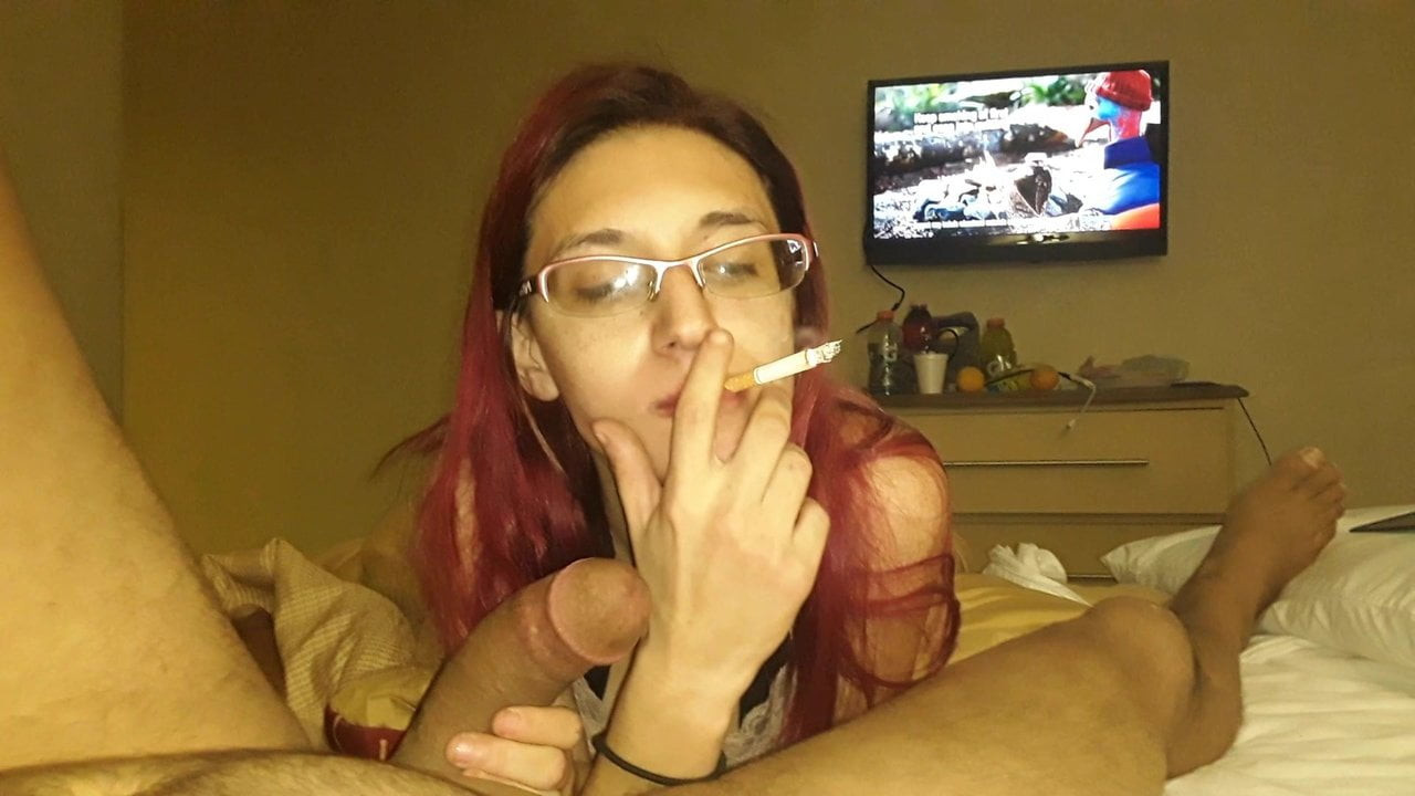 Hot Jewels sucking and smoking
