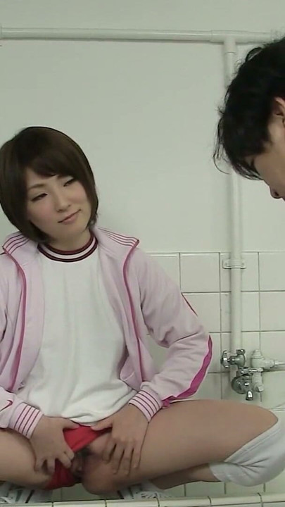 Tiny crazy japanese Girl suprised her Classmate on Toilet and seduce him to Fuck at Uncensored JAV | Clip 1