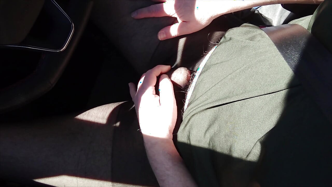 Sexy Break with the Car in Black Pantyhose