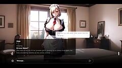Storia erotica: grandi tette cameriera bionda sospetta con il maestro paranoico AI sexting gioco di ruolo Hentai senza censure